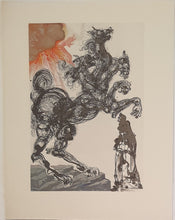 Load image into Gallery viewer, Divine Comedy - L'Enfer - Chant 6 - Cerberus - Woodcut - 118/4765 - "Collectors Set"