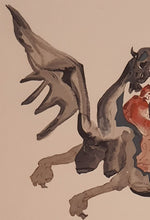 Load image into Gallery viewer, Divine Comedy - L'Enfer - Chant 17 - The Usurers - Woodcut - 118/4765 - "Collectors Set"